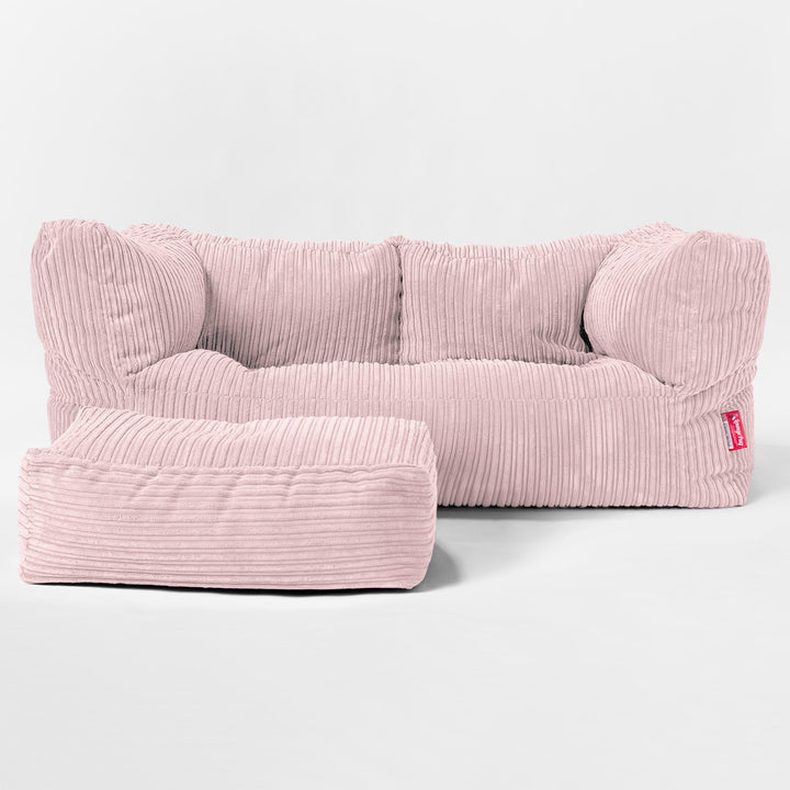 Albert 2-seter Saccosekk Sofa - Kordfløyel Rødmerosa 02
