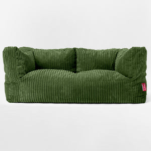 Albert 2-seter Saccosekk Sofa - Kordfløyel Skoggrønn
