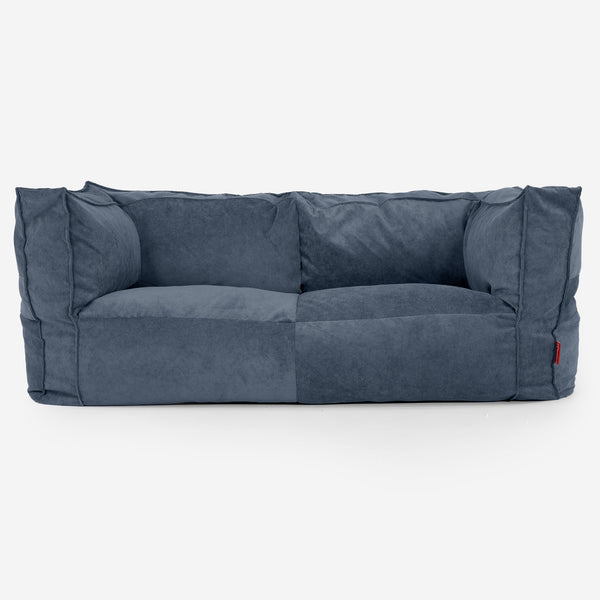 Albert 2-seter Saccosekk Sofa - Smalstripet Kordfløyel Marineblå 01