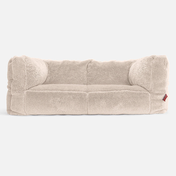 Albert 2-seter Saccosekk Sofa - Teddy-fuskepels Krem 01