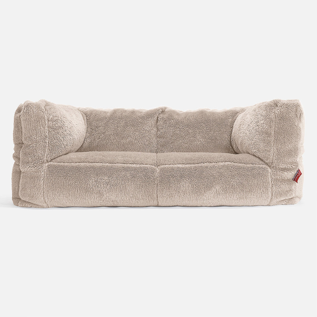 Albert 2-seter Saccosekk Sofa - Teddy-fuskepels Mink 01