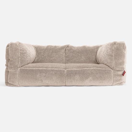 Albert 2-seter Saccosekk Sofa - Teddy-fuskepels Mink 01