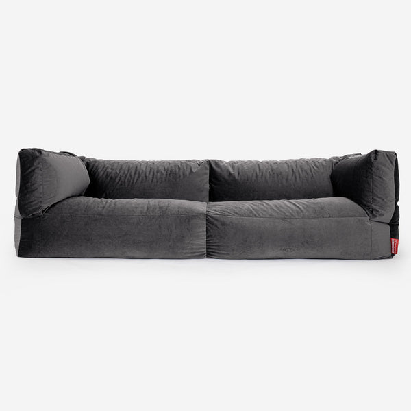 Albert 3-seter Saccosekk Sofa - Fløyel Grafitt 01