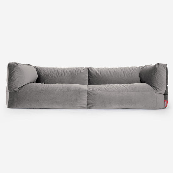 Albert 3-seter Saccosekk Sofa - Fløyel Sølv 01