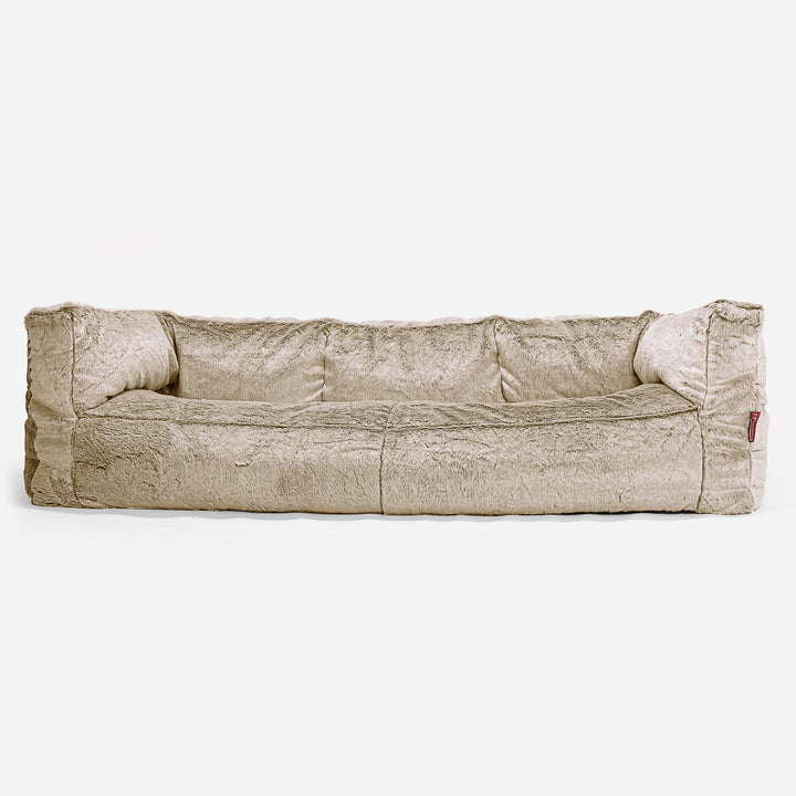 Albert 3-seter Saccosekk Sofa - Kanin-fuskepels Gyllenbrun 01