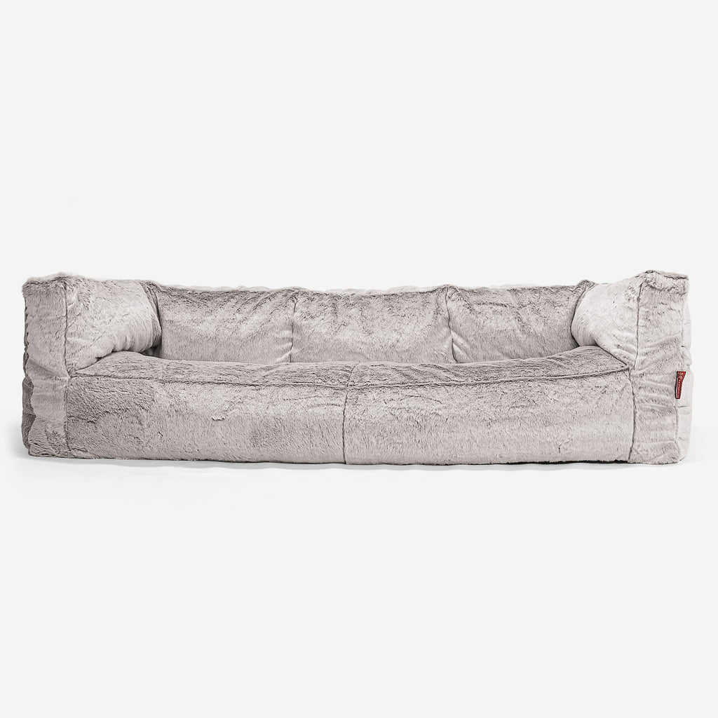Albert 3-seter Saccosekk Sofa - Kanin-fuskepels Lysegrå 01