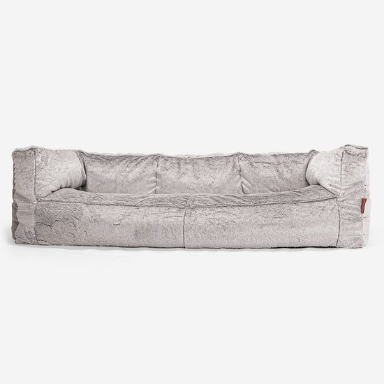 Albert 3-seter Saccosekk Sofa - Kanin-fuskepels Lysegrå 01