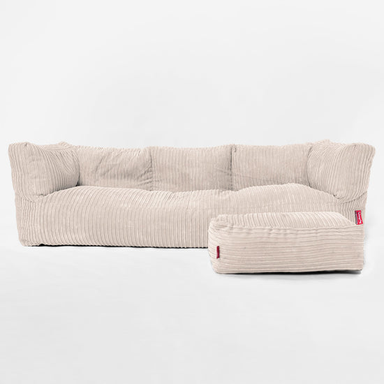 Albert 3-seter Saccosekk Sofa - Kordfløyel Elfenben 02
