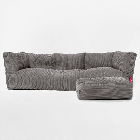 Albert 3-seter Saccosekk Sofa - Kordfløyel Grafitt 02