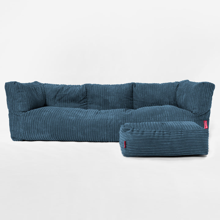Albert 3-seter Saccosekk Sofa - Kordfløyel Marineblå 02