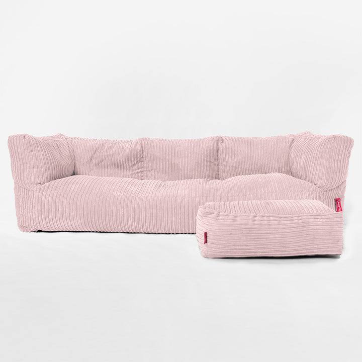 Albert 3-seter Saccosekk Sofa - Kordfløyel Rødmerosa 02
