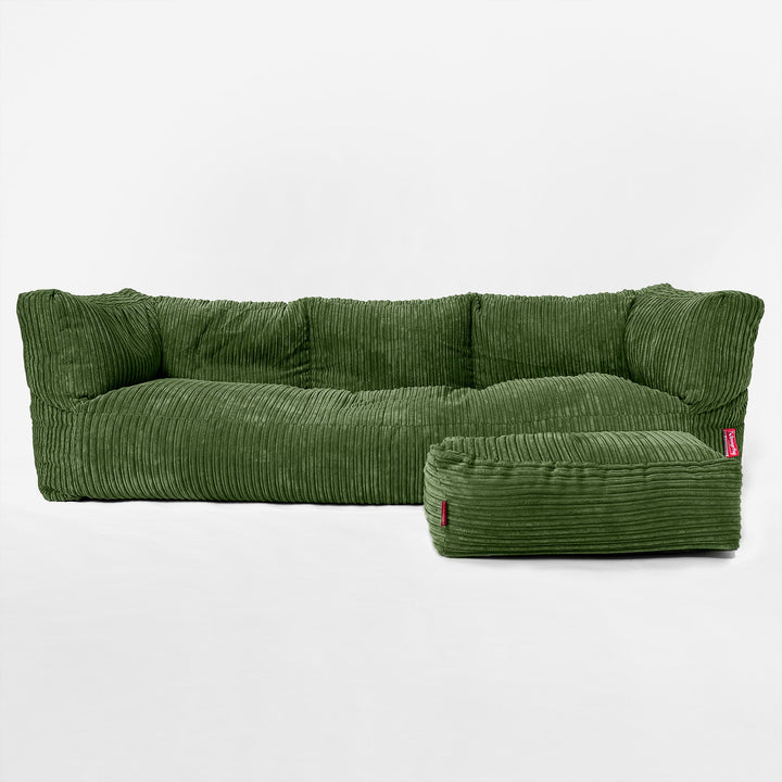 Albert 3-seter Saccosekk Sofa - Kordfløyel Skoggrønn 02