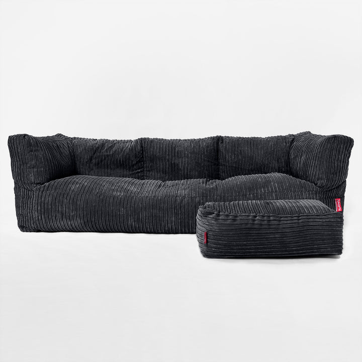 Albert 3-seter Saccosekk Sofa - Kordfløyel Svart 02