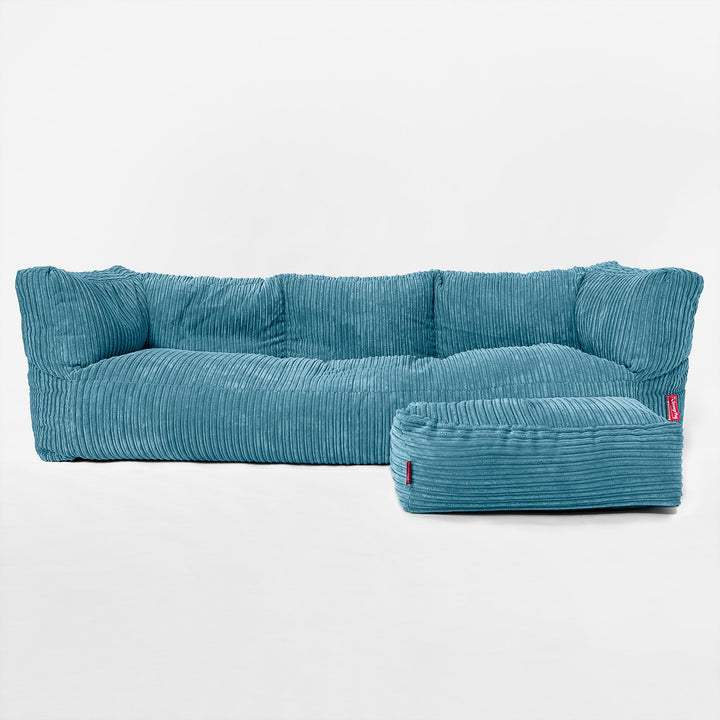 Albert 3-seter Saccosekk Sofa - Kordfløyel Turkis 02