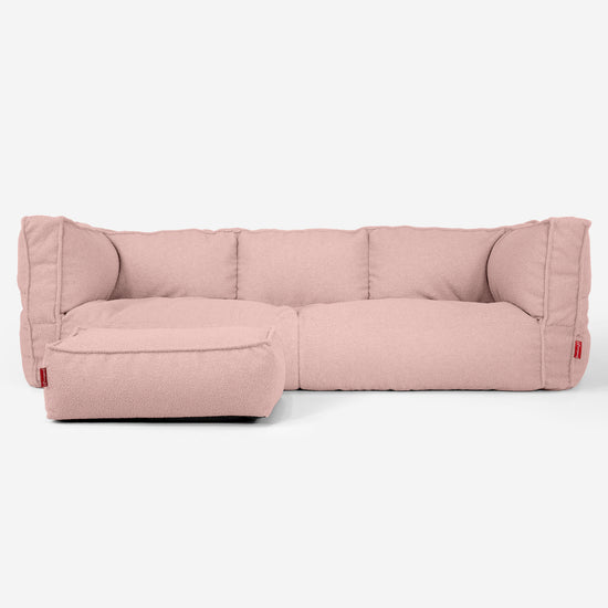 Albert 3-seter Saccosekk Sofa - Bouclé Rosa_02