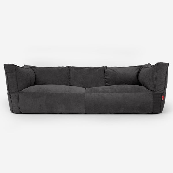 Albert 3-seter Saccosekk Sofa - Smalstripet Kordfløyel Koksgrå 01