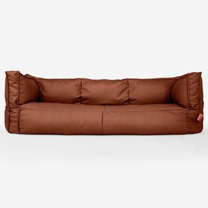 Albert 3-seter Saccosekk Sofa - Vegansk Skinn Kastanjebrun