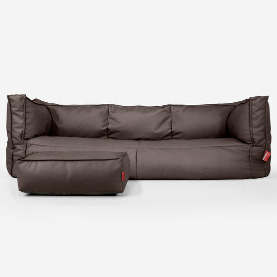 Albert 3-seter Saccosekk Sofa - Vegansk Skinn Sjokolade 02