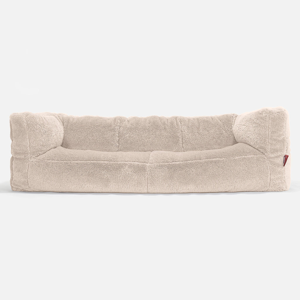 Albert 3-seter Saccosekk Sofa - Teddy-fuskepels Krem 01