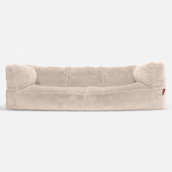 Albert 3-seter Saccosekk Sofa - Teddy-fuskepels Krem 01
