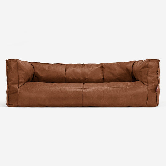 Albert 3-seter Saccosekk Sofa - Vintage Skinn Britisk Brun 01