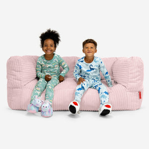 Albert Stor Saccosekk Sofa for Barn 3-14 år - Kordfløyel Rødmerosa