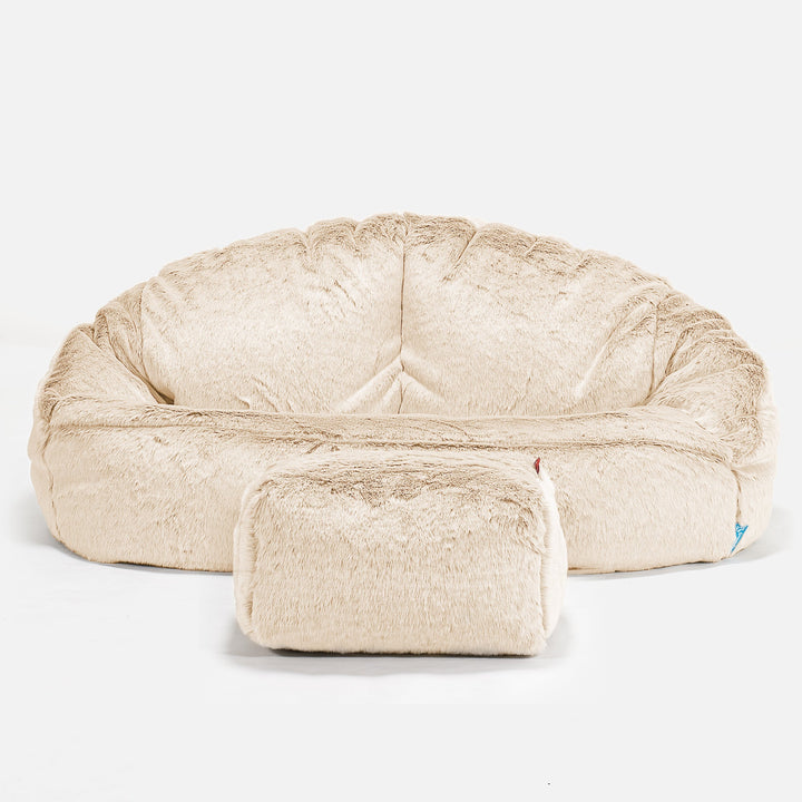 Bubble Sofa-saccosekk for Barn 2-6 år - Kanin-fuskepels Hvit 02