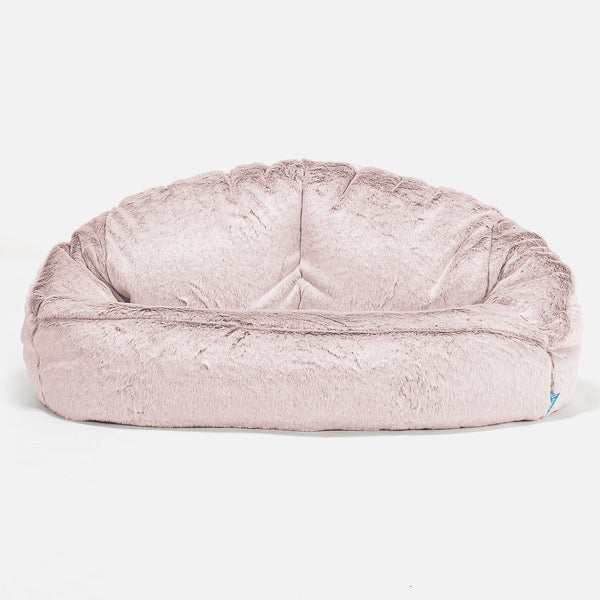 Bubble Sofa-saccosekk for Barn 2-6 år - Kanin-fuskepels Støvete Rosa 01