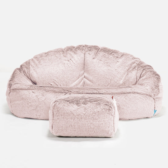 Bubble Sofa-saccosekk for Barn 2-6 år - Kanin-fuskepels Støvete Rosa 02