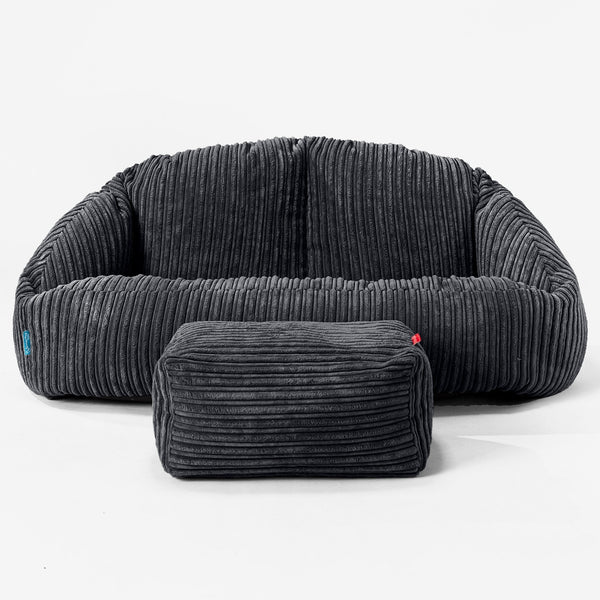 Bubble Sofa-saccosekk for Barn 2-6 år - Kordfløyel Svart 01