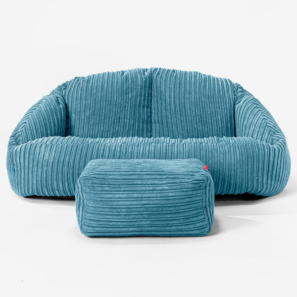 Bubble Sofa-saccosekk for Barn 2-6 år - Kordfløyel Turkis 01