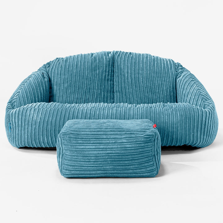 Bubble Sofa-saccosekk for Barn 2-6 år - Kordfløyel Turkis 02