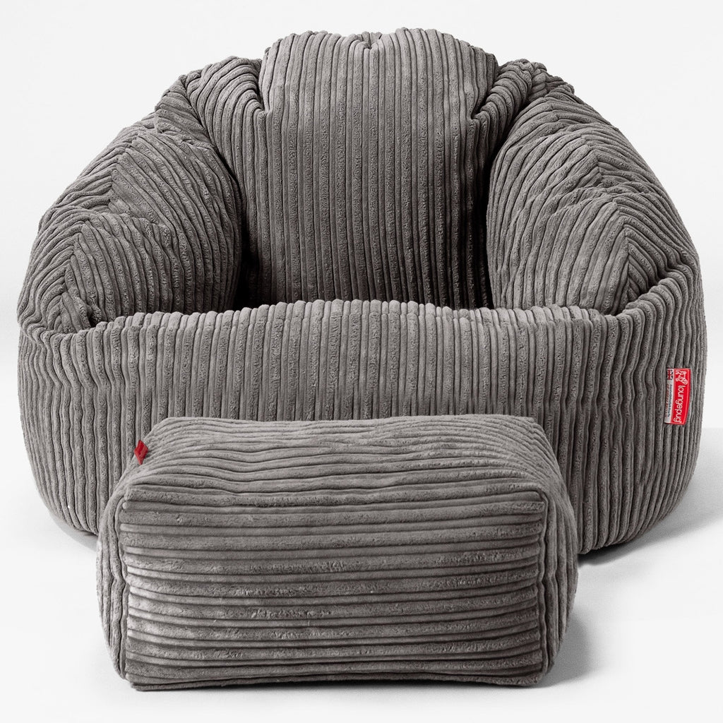 Bubble Saccosekk-stol - Klassisk Cord Grafitt 02