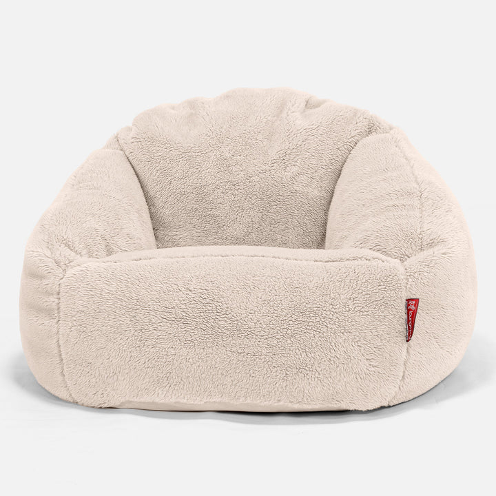 Bubble Saccosekk-stol - Teddy-fuskepels Krem 01