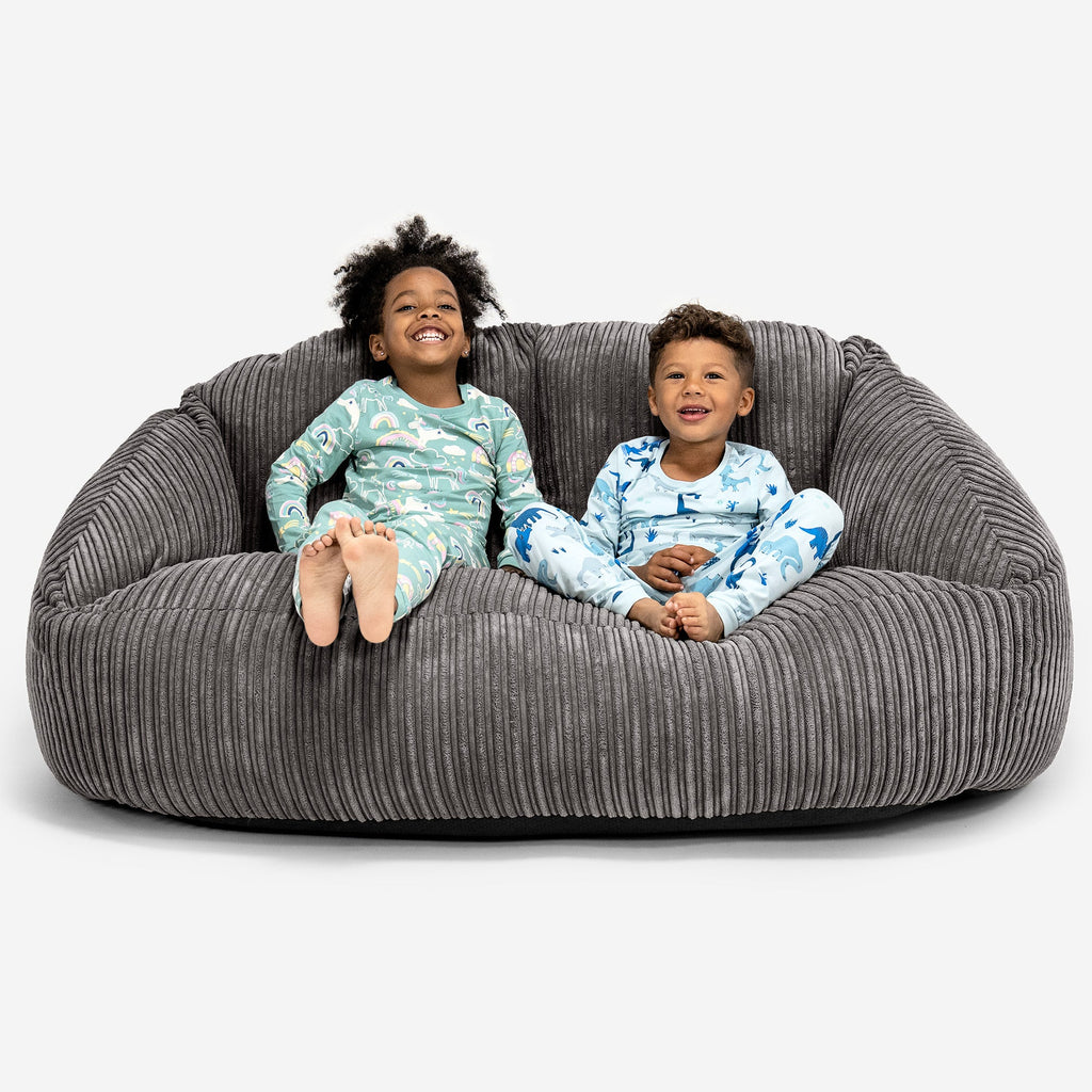 Bubble Stor Sofa-saccosekk for Barn 2-14 år - Klassisk Cord Grafitt 01