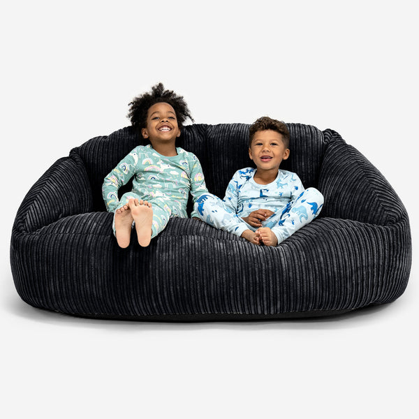 Bubble Stor Sofa-saccosekk for Barn 2-14 år - Klassisk Cord Svart 01