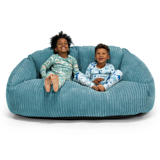 Bubble Stor Sofa-saccosekk for Barn 3-14 år - Kordfløyel Turkis 01