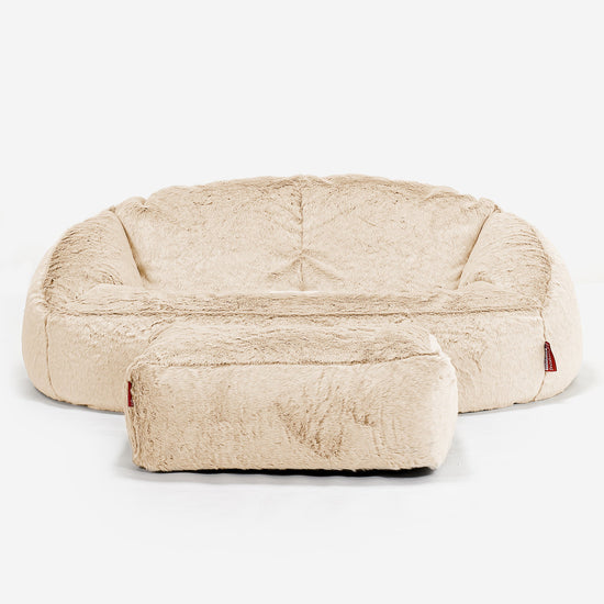 Bubble Sofa-saccosekk - Kanin-fuskepels Hvit 02