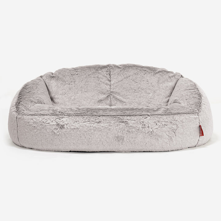 Bubble Sofa-saccosekk - Kanin-fuskepels Lysegrå 01
