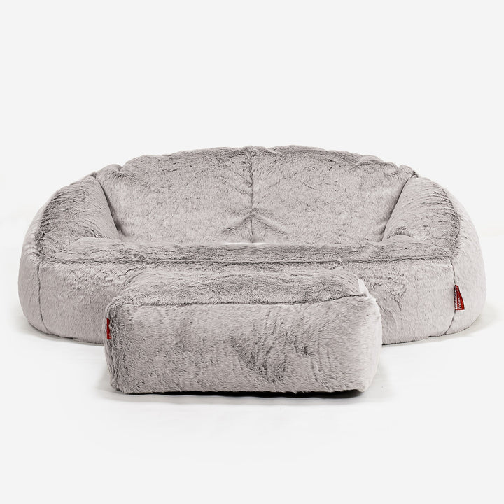 Bubble Sofa-saccosekk - Kanin-fuskepels Lysegrå 02