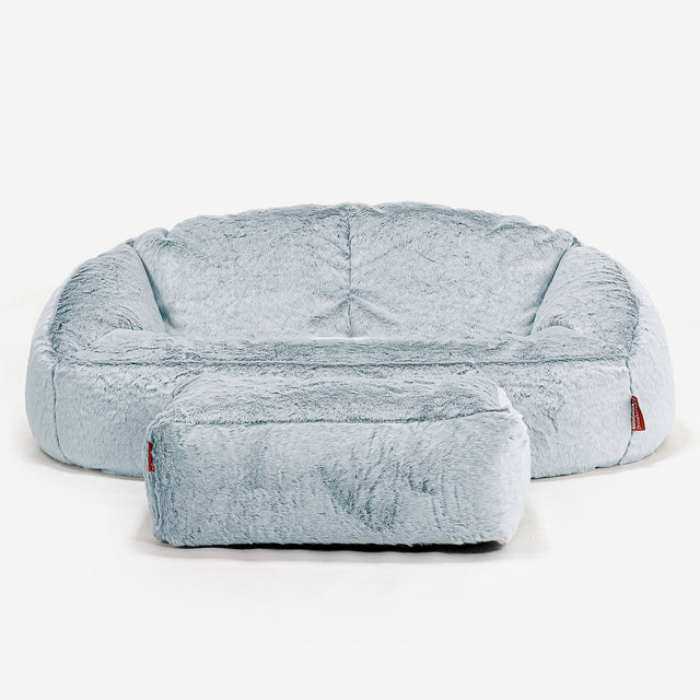 Bubble Sofa-saccosekk - Kanin-fuskepels Støvete Blå 02