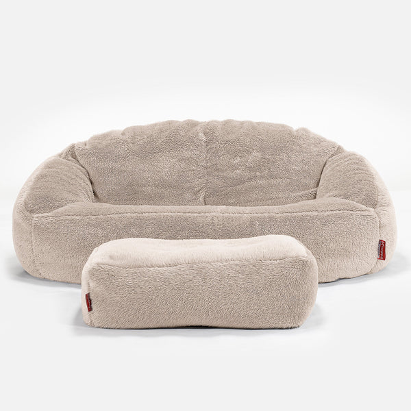Bubble Sofa-saccosekk - Teddy-fuskepels Mink 01