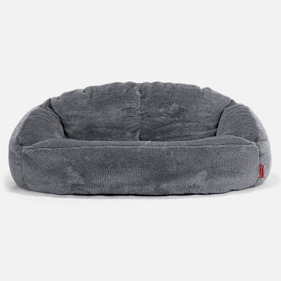 Bubble Sofa-saccosekk - Teddy-fuskepels Mørkegrå 01
