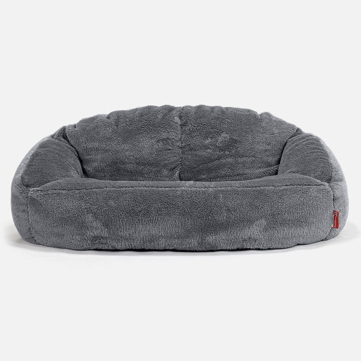 Bubble Sofa-saccosekk - Teddy-fuskepels Mørkegrå 01