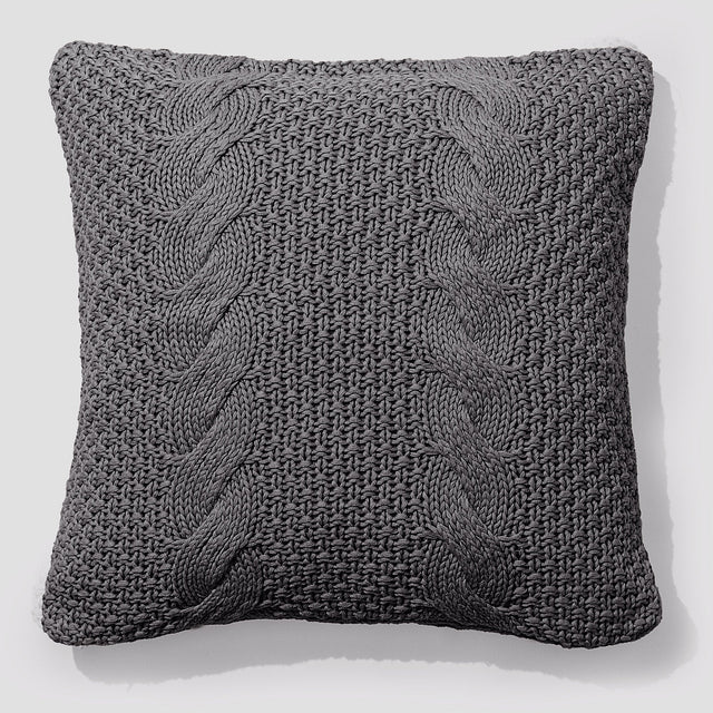 Putetrekk 47 x 47cm - 100% Bomull Cable Grå 01