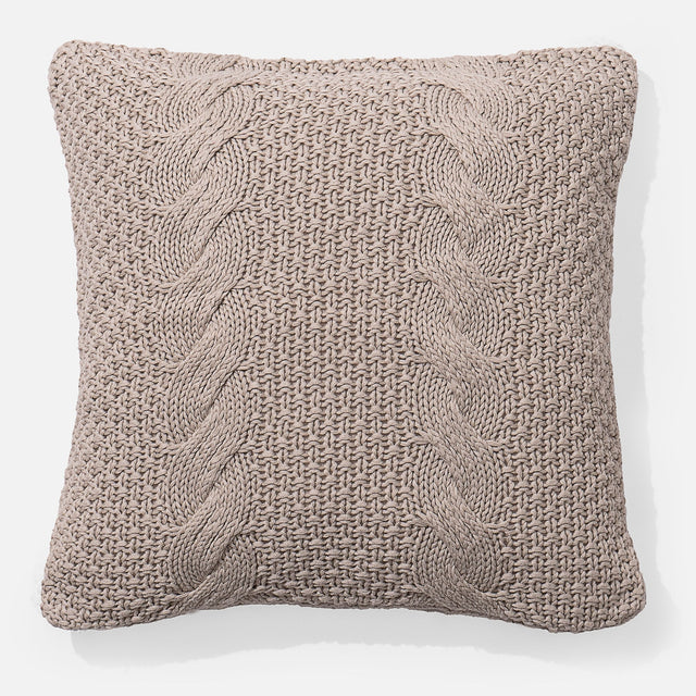 Putetrekk 47 x 47cm - 100% Bomull Cable Krem 01