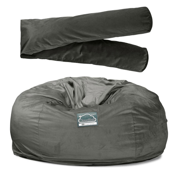 CloudSac 1010 XXL Gigant Memory Foam Saccosekk Sofa - Fløyel Grafitt Fabric Close-up Image