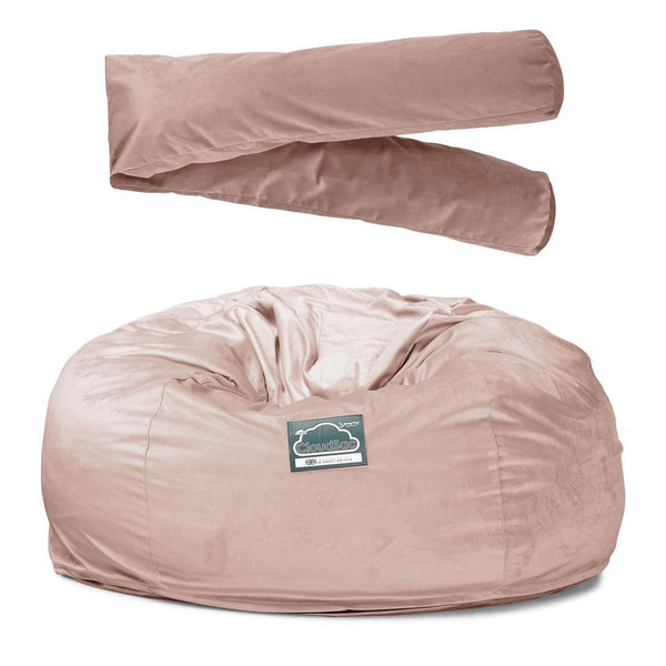 CloudSac 1010 XXL Gigant Memory Foam Saccosekk Sofa - Fløyel Rosa Fabric Close-up Image