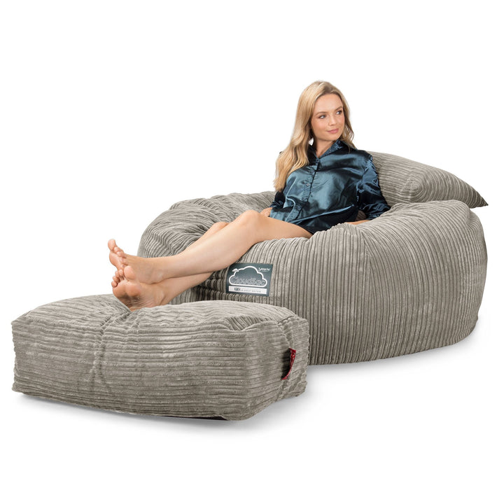 CloudSac 1010 XXL Gigant Memory Foam Saccosekk Sofa - Kordfløyel Mink 04