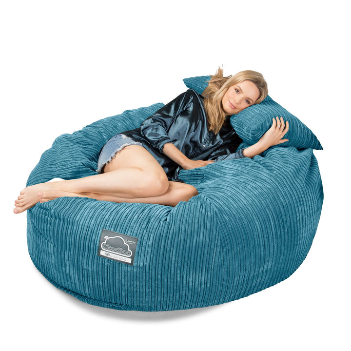 CloudSac 1010 XXL Gigant Memory Foam Saccosekk Sofa - Kordfløyel Turkis 03
